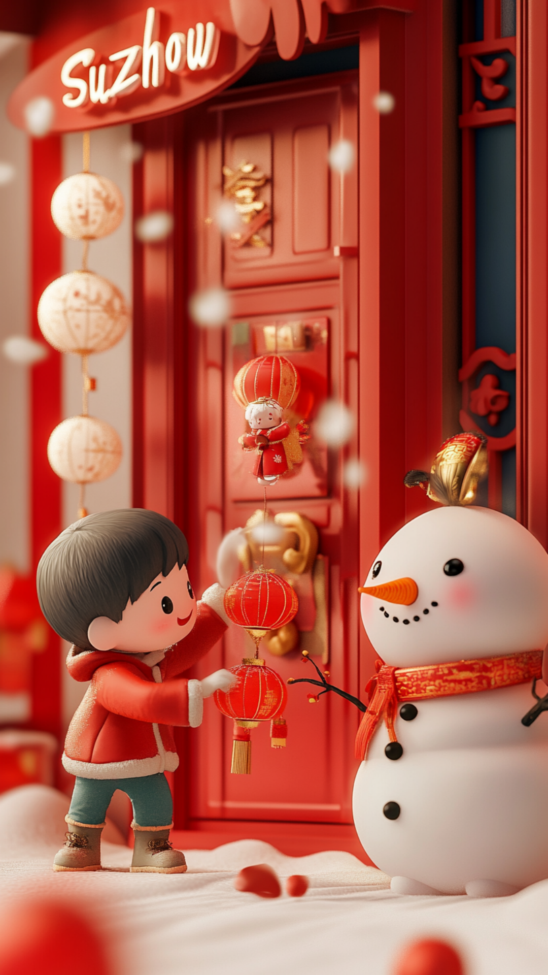 壁纸: 精选新年红红火火图集-移动端