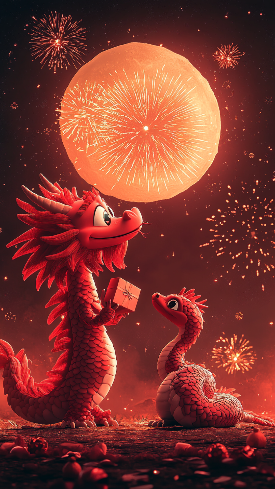 壁纸: 精选新年红红火火图集-移动端