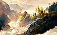 山川湖泊摄影山水画