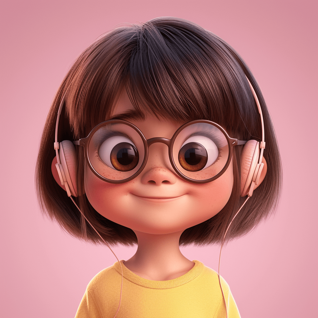 小女孩的3D立体头像