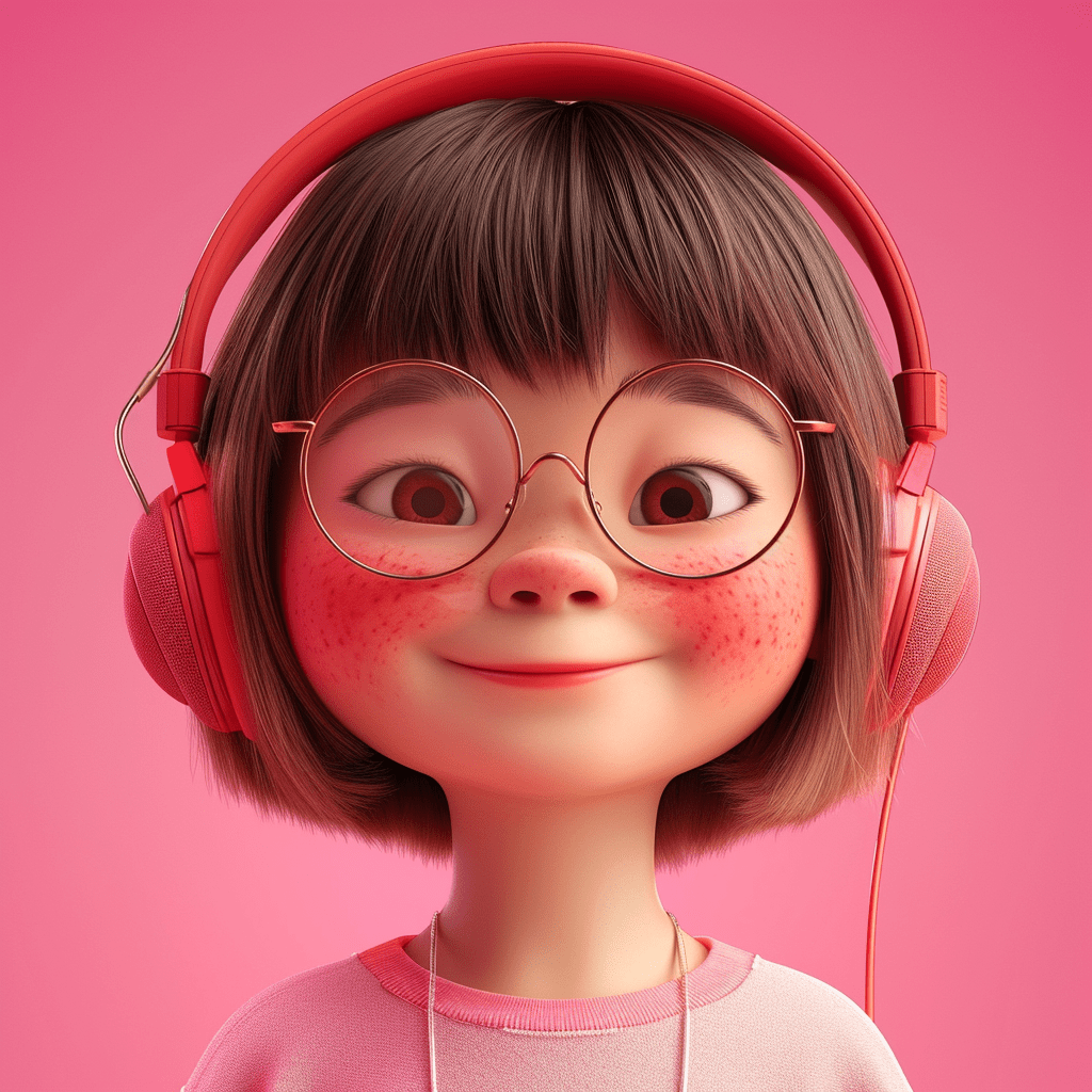 小女孩的3D立体头像