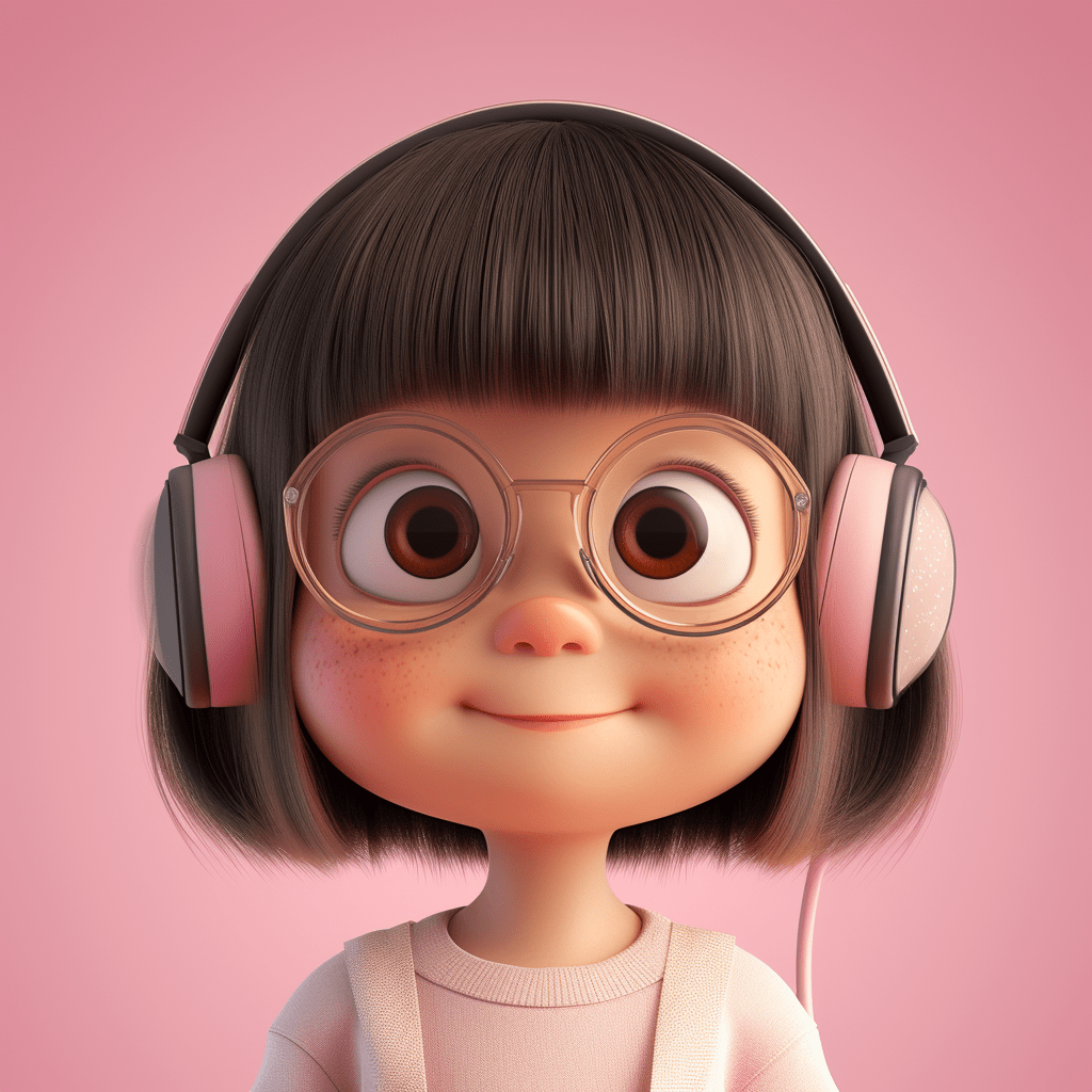 小女孩的3D立体头像