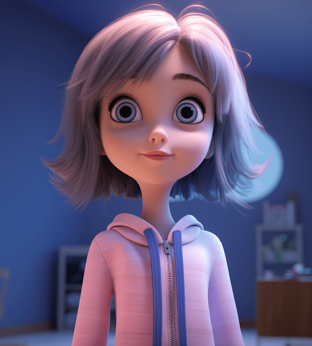 清澈蓝眸的动漫少女
