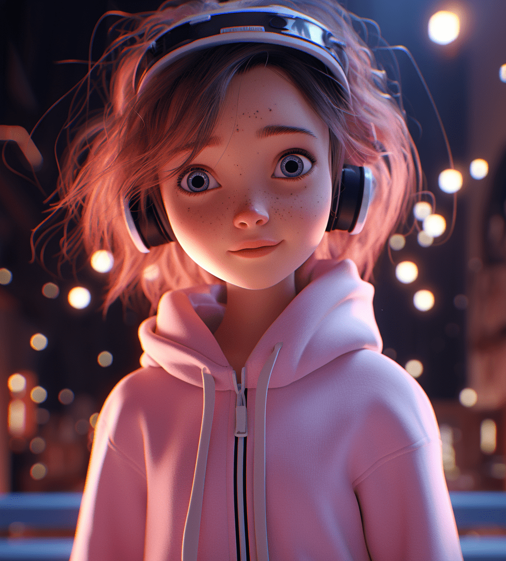 清澈蓝眸的动漫少女