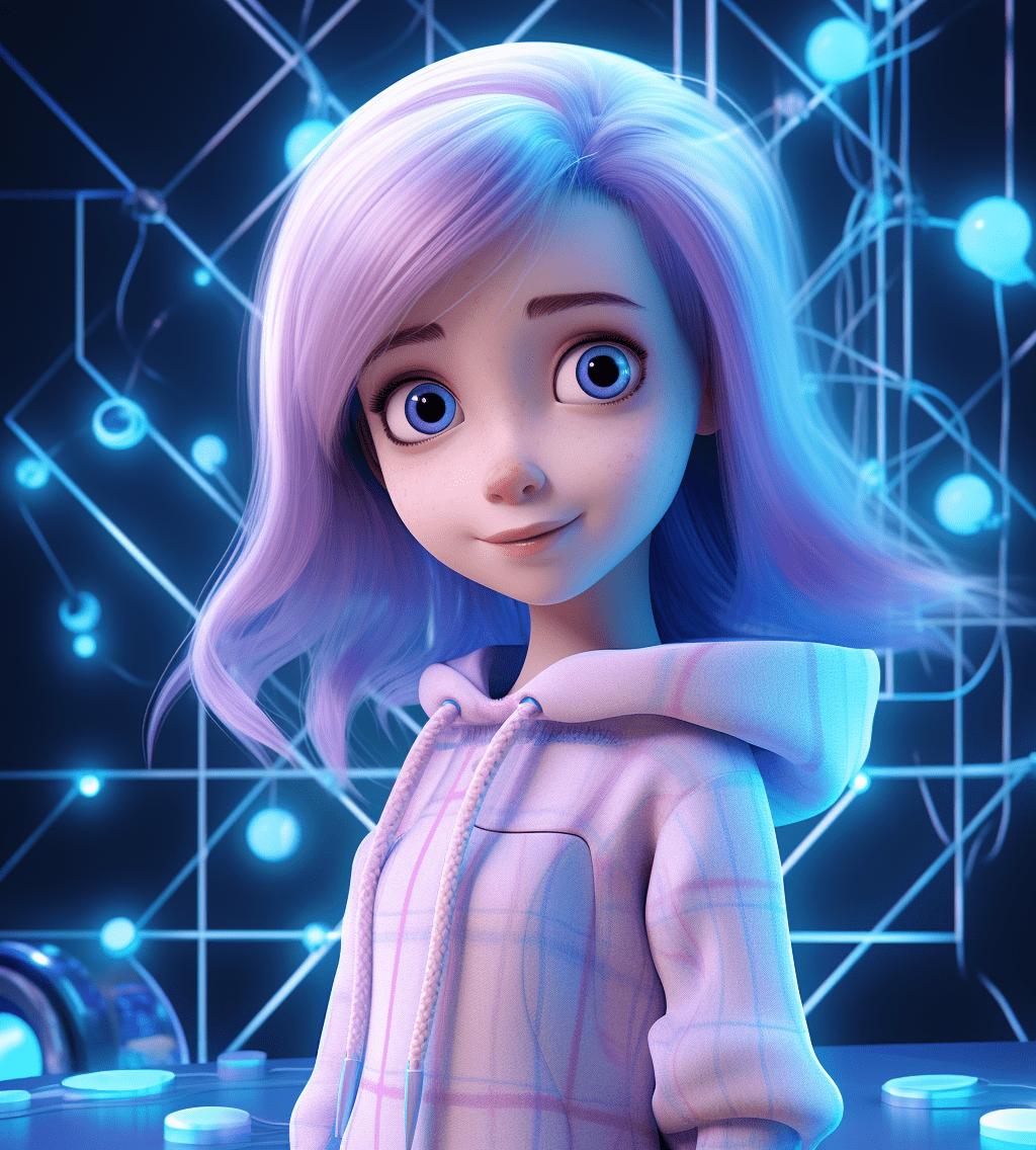 清澈蓝眸的动漫少女