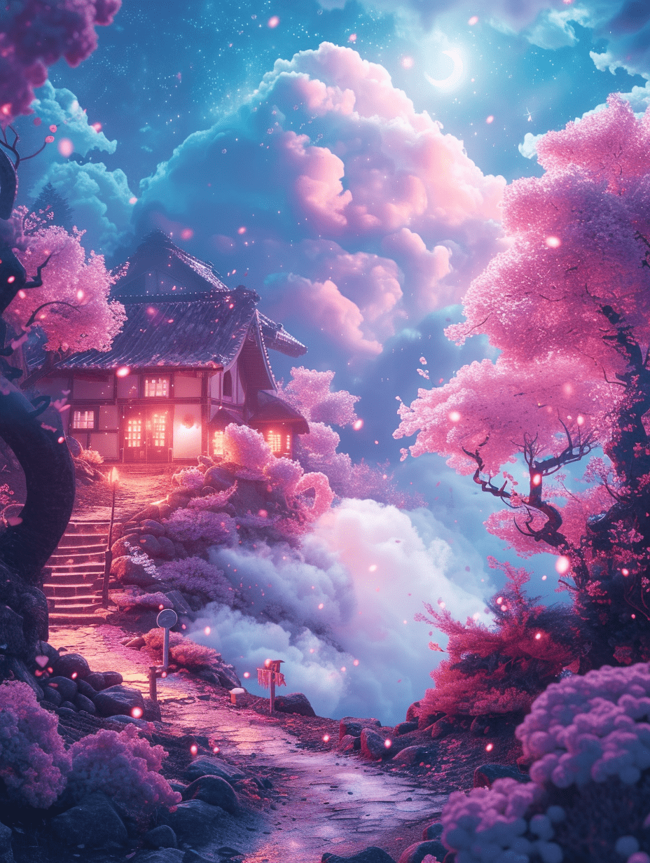 清晨的薄雾，云朵小屋