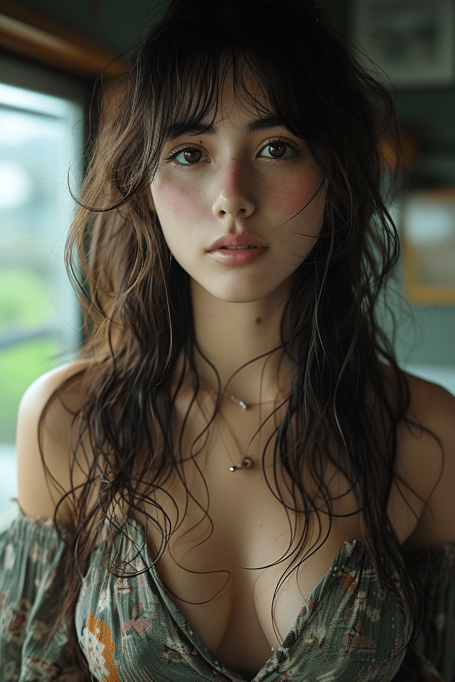 一张自然未修饰的照片，天赐的纯真，原生态美女