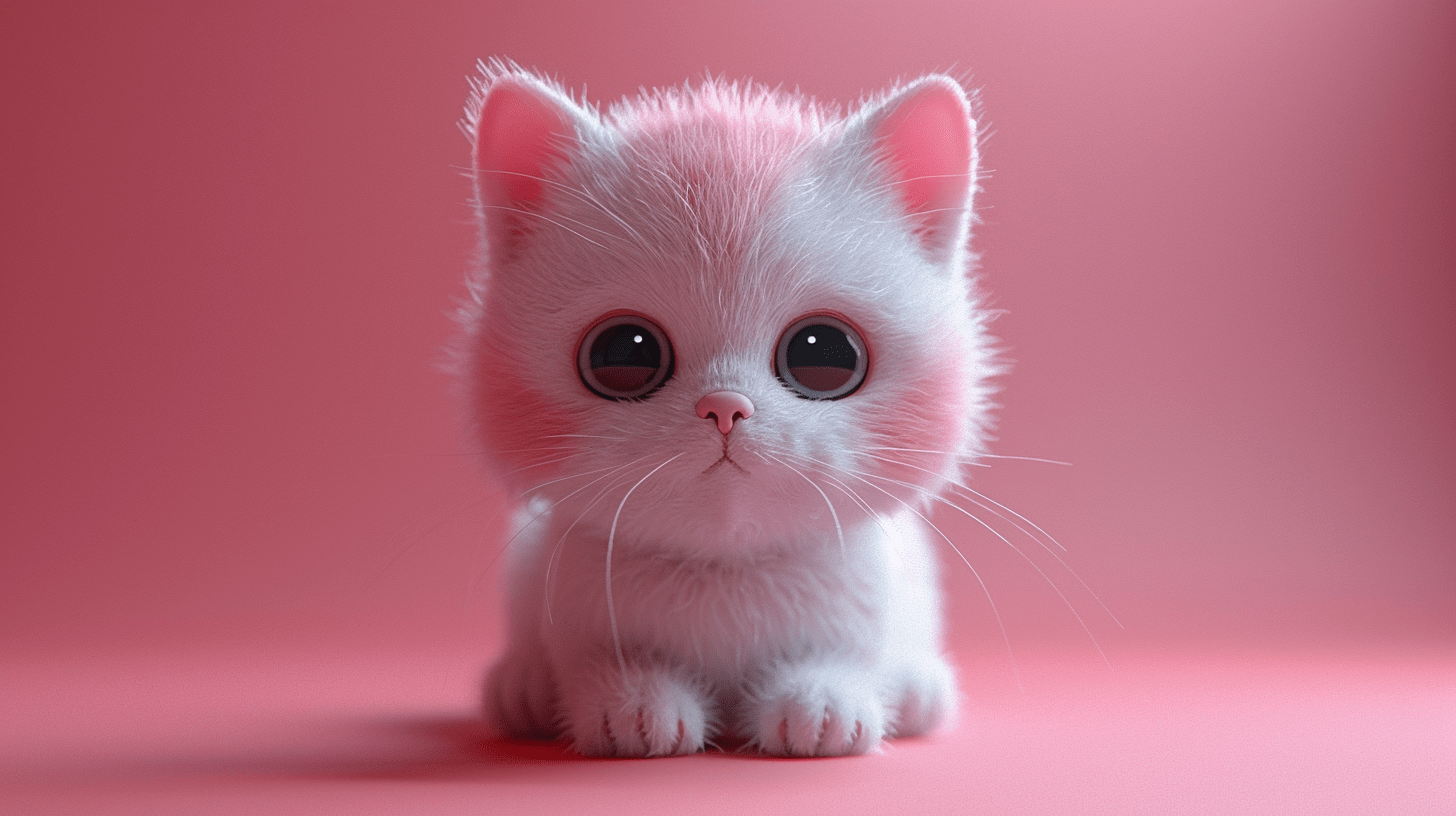 栩栩如生的小猫咪，柔和粉彩色调显得格外温馨